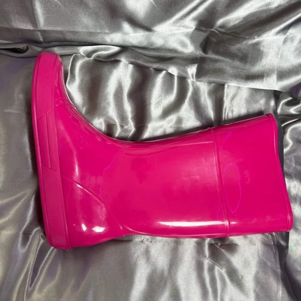 Furla Tall Rain Boots Women’s‎ Size 10.5 Pink Rubber Waterproof Gardening Preppy